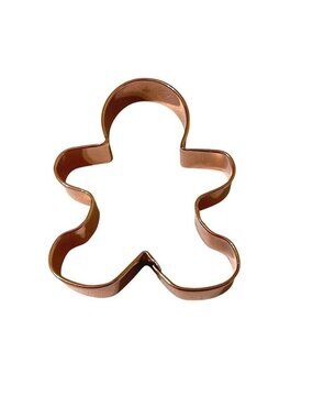 Copper Ginger Bread Man Cookie Cutter 6" Rolled Edge Metal Christmas Holiday